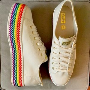 KEDS Triple Up Chevron Rainbow Platform Sneaker Size 11